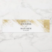 Étiquette Pour Bouteilles D'eau Mariage de brosse Or Chic (Étiquettes simples)