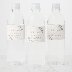 Étiquette Pour Bouteilles D'eau Mariage de cadre géométrique minimaliste moderne
