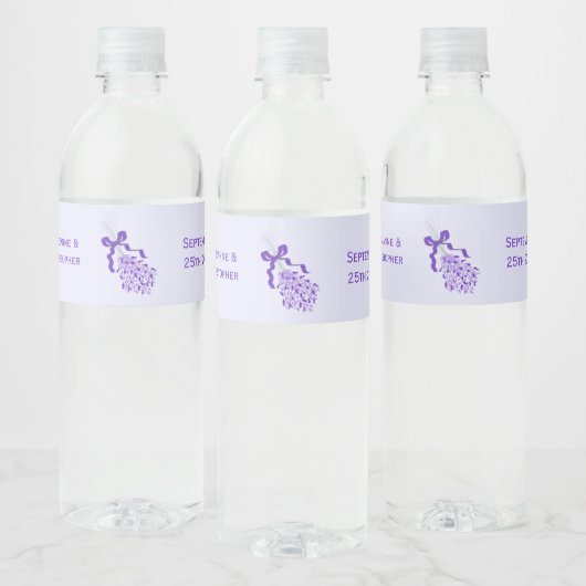 Étiquette Pour Bouteilles D'eau Mariage de conception de Lavande (Bouteilles)
