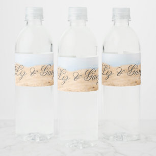 Étiquette Pour Bouteilles D'eau Mariage de destination de la plage