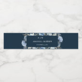 Étiquette Pour Bouteilles D'eau Mariage de fleurs de printemps bleu Dusty (Étiquettes simples)