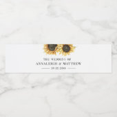 Étiquette Pour Bouteilles D'eau Mariage de fleurs de tournesol (Étiquettes simples)