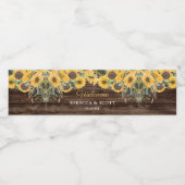 Étiquette Pour Bouteilles D'eau Mariage de grange de tournesol rustique (Étiquettes simples)