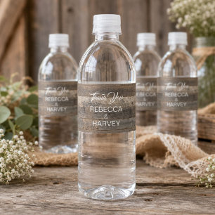 Étiquette Pour Bouteilles D'eau mariage de grange rustique western country à veinu