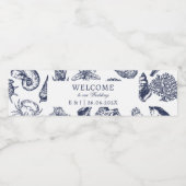 Étiquette Pour Bouteilles D'eau Mariage de marine classique océanique nautique "Bi (Étiquettes simples)