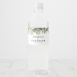 Étiquette Pour Bouteilles D'eau Mariage de plantes vertes bouteille d'eau Étiquett