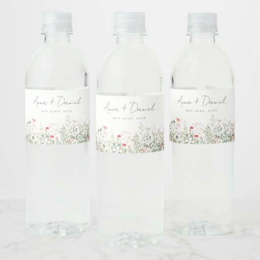 Étiquette Pour Bouteilles D'eau Mariage de prairie fleur sauvage (Bouteilles)