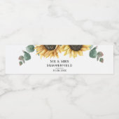 Étiquette Pour Bouteilles D'eau Mariage de tournesol floral Eucalyptus (Étiquettes simples)