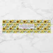 Étiquette Pour Bouteilles D'eau Mariage de tournesol rustique (Étiquettes simples)