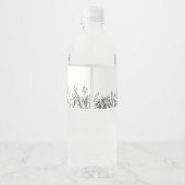 Étiquette Pour Bouteilles D'eau Mariage de verdure blanc et noir (Dos)