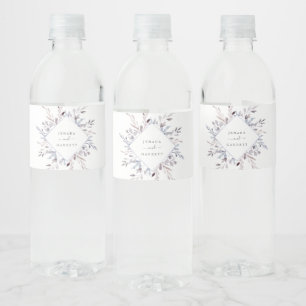 Étiquette Pour Bouteilles D'eau Mariage de verdure d'hiver