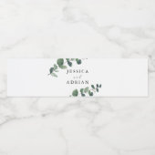 Étiquette Pour Bouteilles D'eau Mariage d'élégance verte feutrée (Étiquettes simples)