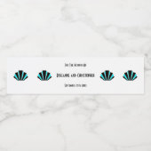 Étiquette Pour Bouteilles D'eau Mariage design Art déco bleu (Étiquettes simples)