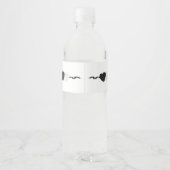 Étiquette Pour Bouteilles D'eau Mariage Design Coeurs Noir Et Blanc (Dos)