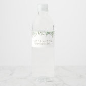 Étiquette Pour Bouteilles D'eau mariage d'eucalyptus aquarelle (Devant)