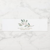 Étiquette Pour Bouteilles D'eau Mariage d'eucalyptus veiné or (Étiquettes simples)