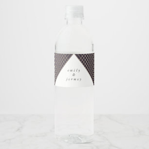 Étiquette Pour Bouteilles D'eau Mariage Diamant Géométrique violet Or Gatsby