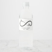 Étiquette Pour Bouteilles D'eau Mariage du symbole M & Mme Infinity (Devant)