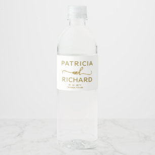 Étiquette Pour Bouteilles D'eau Mariage Élégant Minimaliste