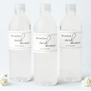 Étiquette Pour Bouteilles D'eau Mariage Élégant Simple