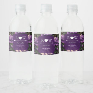 Étiquette Pour Bouteilles D'eau Mariage Élégant sur le Thème des Gardenias Classiq