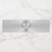 Étiquette Pour Bouteilles D'eau Mariage en acier inoxydable brossé (Étiquettes simples)