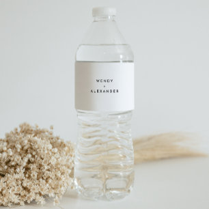 Étiquette Pour Bouteilles D'eau Mariage en gras moderne blanc