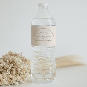 Étiquette Pour Bouteilles D'eau Mariage en ivoire Boho Arch