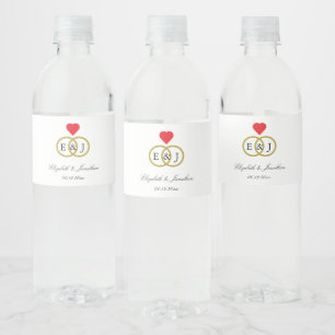 Étiquette Pour Bouteilles D'eau Mariage Entwin Rings