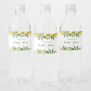 Étiquette Pour Bouteilles D'eau Mariage Estival Moderne au Citron et aux Agrumes