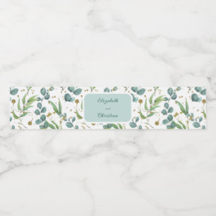 Étiquette Pour Bouteilles D'eau Mariage Eucalyptus Et Or