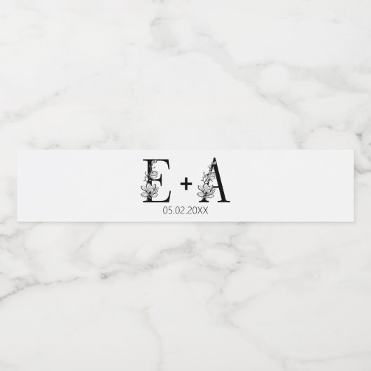 Étiquette Pour Bouteilles D'eau mariage faveur simple élégant mariage monogramme (Étiquettes simples)