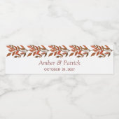 Étiquette Pour Bouteilles D'eau Mariage feuillage automnal aquarelle (Étiquettes simples)