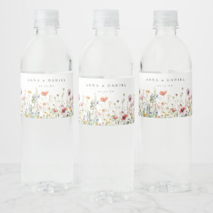 Étiquette Pour Bouteilles D'eau Mariage fleur sauvage