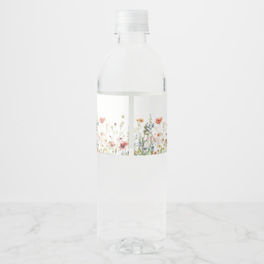 Étiquette Pour Bouteilles D'eau Mariage fleur sauvage (Dos)