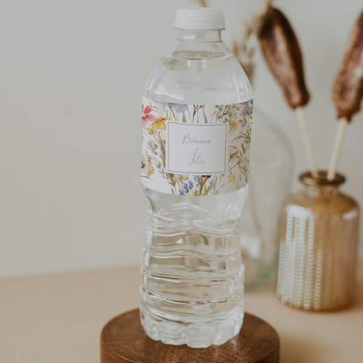 Étiquette Pour Bouteilles D'eau Mariage Fleur sauvage multicouleur d'été