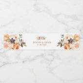 Étiquette Pour Bouteilles D'eau mariage floral blush et or (Étiquettes simples)