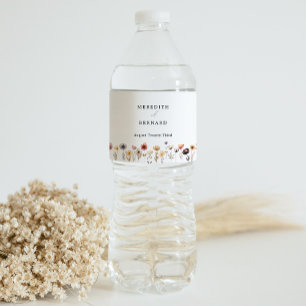 Étiquette Pour Bouteilles D'eau Mariage floral coloré