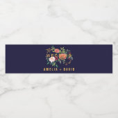 Étiquette Pour Bouteilles D'eau Mariage floral d'automne (Étiquettes simples)