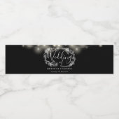 Étiquette Pour Bouteilles D'eau Mariage Floral Noir Et Blanc (Étiquettes simples)