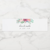 Étiquette Pour Bouteilles D'eau Mariage floral rustique blanc (Étiquettes simples)