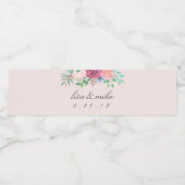 Étiquette Pour Bouteilles D'eau Mariage floral rustique rose (Étiquettes simples)