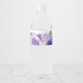 Étiquette Pour Bouteilles D'eau Mariage floral ultra violet (Dos)