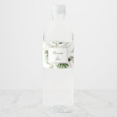 Étiquette Pour Bouteilles D'eau Mariage géométrique Gold Tropical Greenery (Devant)