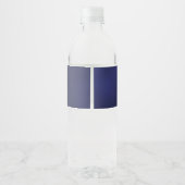 Étiquette Pour Bouteilles D'eau Mariage marine bleu blanc script merci (Dos)