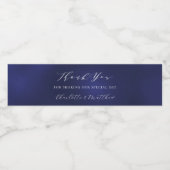 Étiquette Pour Bouteilles D'eau Mariage marine bleu moderne script merci (Étiquettes simples)