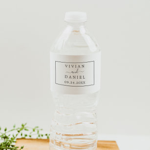 Étiquette Pour Bouteilles D'eau Mariage minimaliste