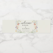 Étiquette Pour Bouteilles D'eau Mariage moderne Fleur sauvage minimal élégant (Étiquettes simples)