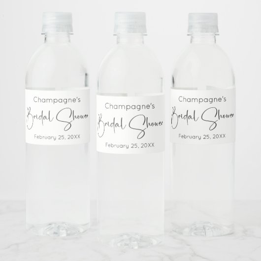 Étiquette Pour Bouteilles D'eau Mariage Moderne Script Fête de Fiançailles (Bouteilles)