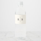 Étiquette Pour Bouteilles D'eau Mariage Monogramme noir & écrin classique (Devant)